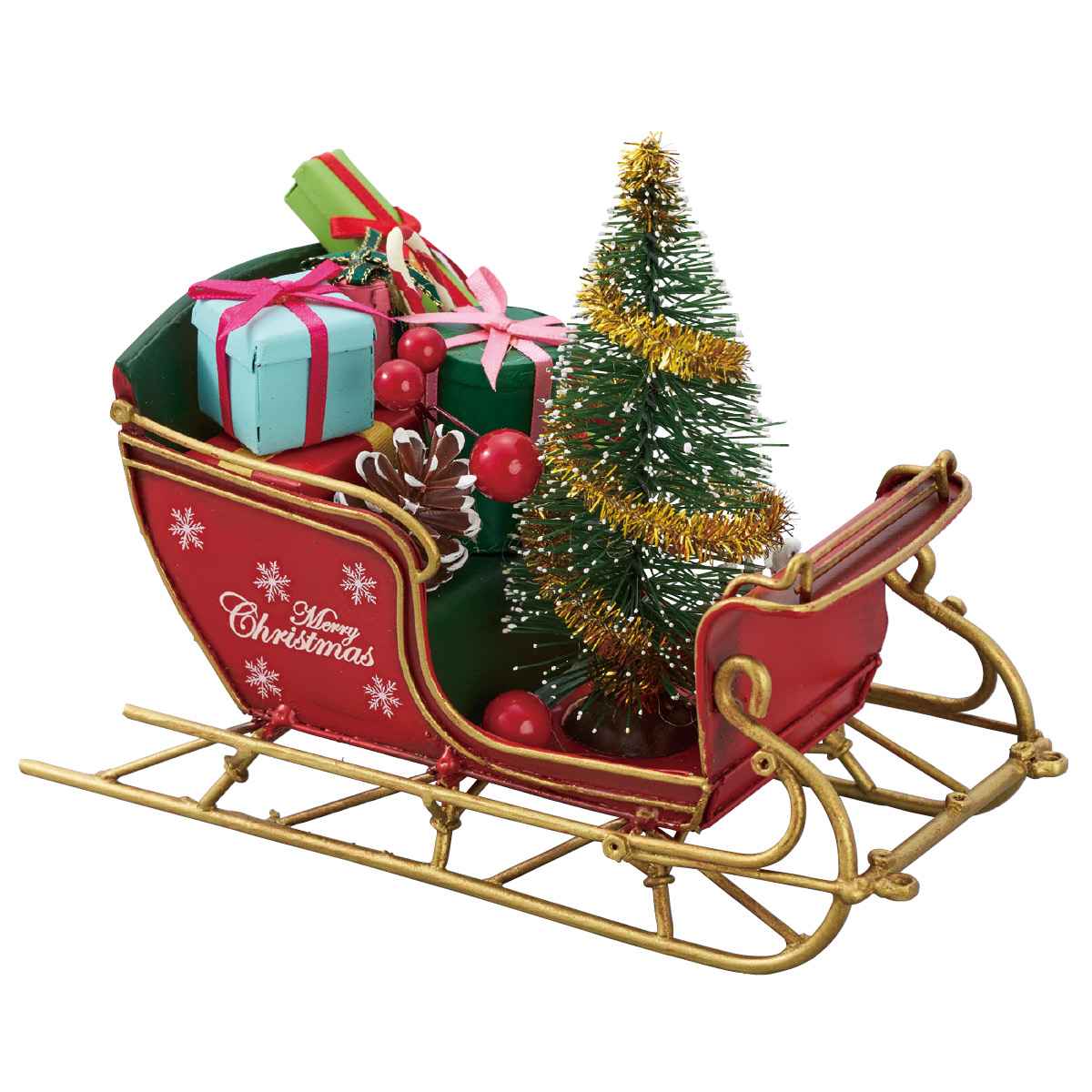 【5%OFFクーポン有り！ブラックフライデー期間中♪】ティンクリスマスカー レッドスレイ 1個送料無料 クリスマス 飾り 装飾 オブジェ 置物 クリスマス雑貨 雑貨