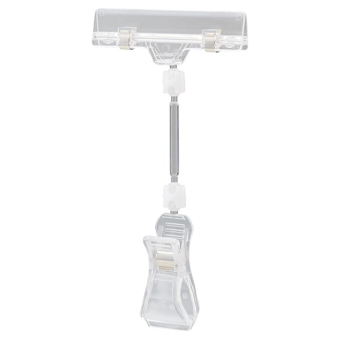 【100個入り】カードクリップ H16cm★ベストセラーアイテム★角度を360度調整でき、ハンガー什器、ラック、ワゴンなど色々な所に挟めてセールやイベントなどに...