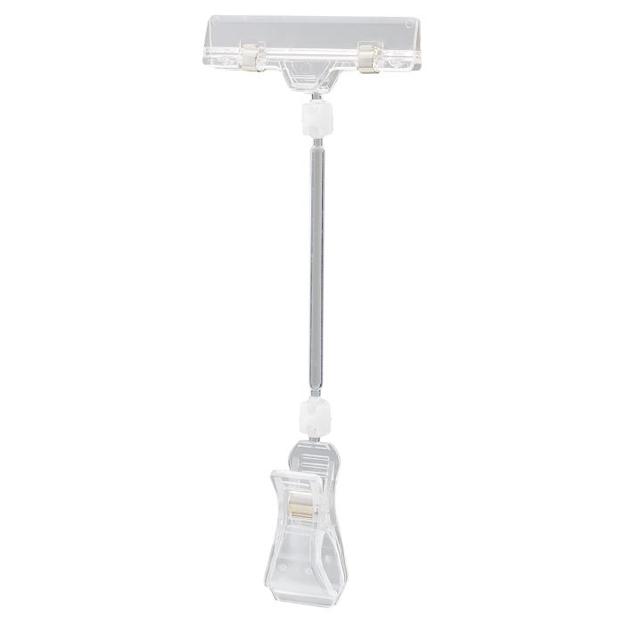 【100個入り】カードクリップ H21cm★ベストセラーアイテム★角度を360度調整でき、ハンガー什器、ラック、ワゴンなど色々な所に挟めてセールやイベントなどに...