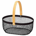 【5%OFFクーポン有り!6月1日限り】ワイヤーメッシュバスケット(持ち手付き) ブラック 1個送料無料 ワイヤーバスケット バスケット かご カゴ アイアン スチール ワイヤーカゴ 収納 小物入れ 買い物カゴ 黒