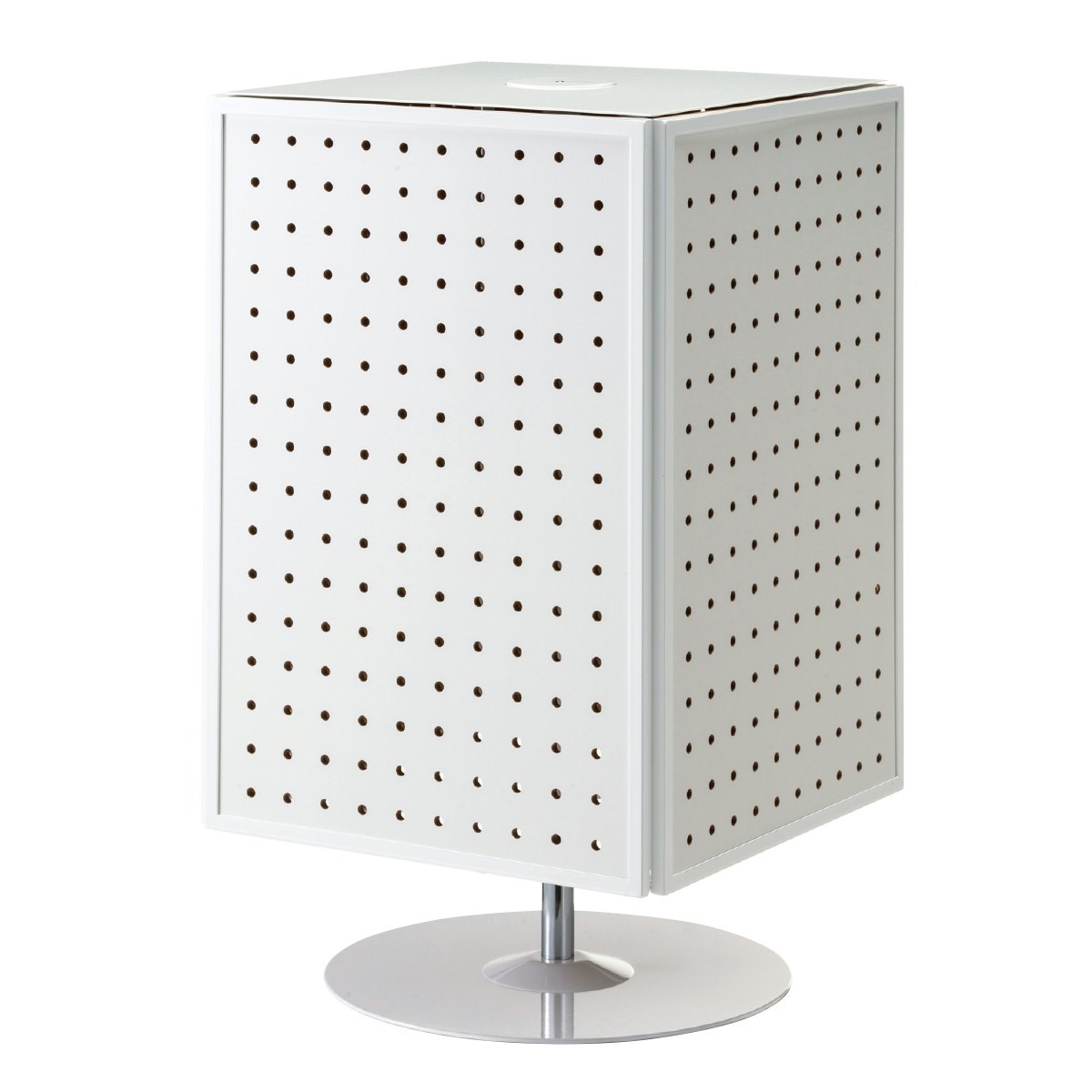 【5%OFFクーポン有り！ブラックフライデー期間中♪】卓上4面回転有孔ボード什器 ホワイト 1台送料無料 有孔ボード パンチングボード ペグボード 陳列