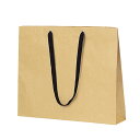 ショルダー型手提げ袋 ベージュ 黒紐 52×42cmお手頃な価格と使いやすいカラーが、大好評のショルダーバッグです。木の色に近い漂白されていないクラフト紙を使用。紙袋 袋 おしゃれ 業務用 手提げ クラフト