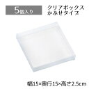 【5個入り】クリアボックス 15×15×2.5cm中身が見えるクリアタイプ。かぶせ式なので、紙パッキンなどとあわせたオシャレな詰合せも簡単です。クリアケース 透...