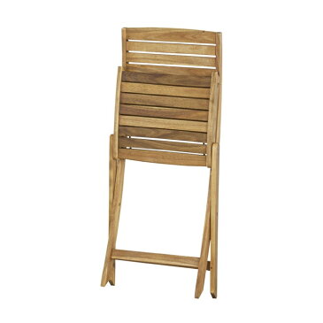 ニノ 折りたたみチェア ライトブラウン 1脚天然木のガーデンファニチャー。折りたたみ式なのでベランダなど限られたスペースで使うときや、収納にも便利です。ガーデンチェア 折りたたみ 木製 ウッドチェア フォールディング セット