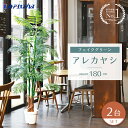 【5%OFFクーポン有り!4月24日20時~27日10時まで】【2台セット】アレカヤシ H180cm フェイクグリーン 大型 鉢 180 大きい 送料無料 観葉植物 フェイク 人工観葉植物