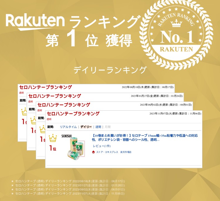 【10巻まとめ買いがお得！】セロテープ 15mm幅×35m粘着力や低温への対応性、ポリエチレン袋・容器へのシール性、透明度、開封しやすいシュリンクパッケージ・・・こうした数々のニーズに応える高品質なロングセラーです。セロテープ 15mm×35m 10 2