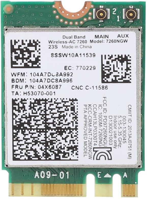 Intel 7260NGW デュアルバンド NGFF M2 インターフェイス 中古品 LANカード WIFIカード