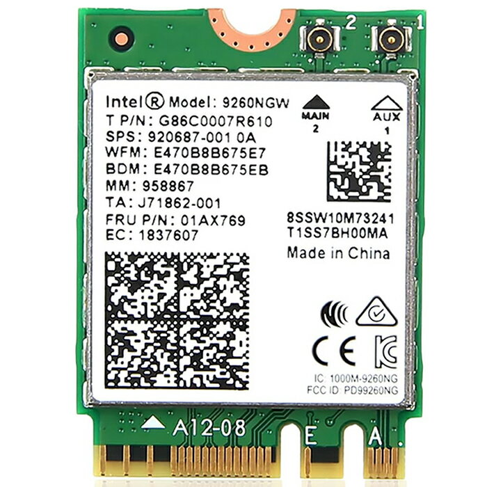 Intel Dual Band Wireless AC 9260 9260NGW 無線LAN m.2 WiFi モジュール Bluetooth 5.1 中古品 LANカ..