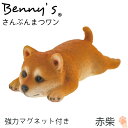犬 ふた押さえ 「 さんぷんまつワン 」 赤柴 マグネット付 約12.5×7×H4.5cm| dog いぬ イヌ 紙を止める 冷蔵庫 フック掛け オブジェ 置物...