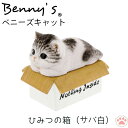 猫 置物 「 ひみつの箱 サバ白 」 子ねこ ベニーズキャット 約14.5×11×H12.5cm 重量:550g | ねこ ネコ cat 子 子猫 箱入り かわいい キャット 置き物 動物 アニマル オーナメント 雑貨 オブジェ ガーデン ガーデンオブジェ インテリア 庭 玄関 プレゼント QY-237Y 紅石