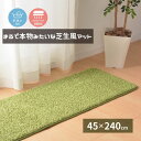 【メーカー直送品】 芝生風 キッチンマット シーヴァ 約45×240cm | 室内 洗える 手洗い おしゃれ オールシーズン グリーン 芝生風 マット 滑り止め 厚手 クッション性 ウレタン ホットカーペット 床暖房 ふっくら ウレタン入り 手洗いOK リアル芝生風のやわらかラグ 萩原