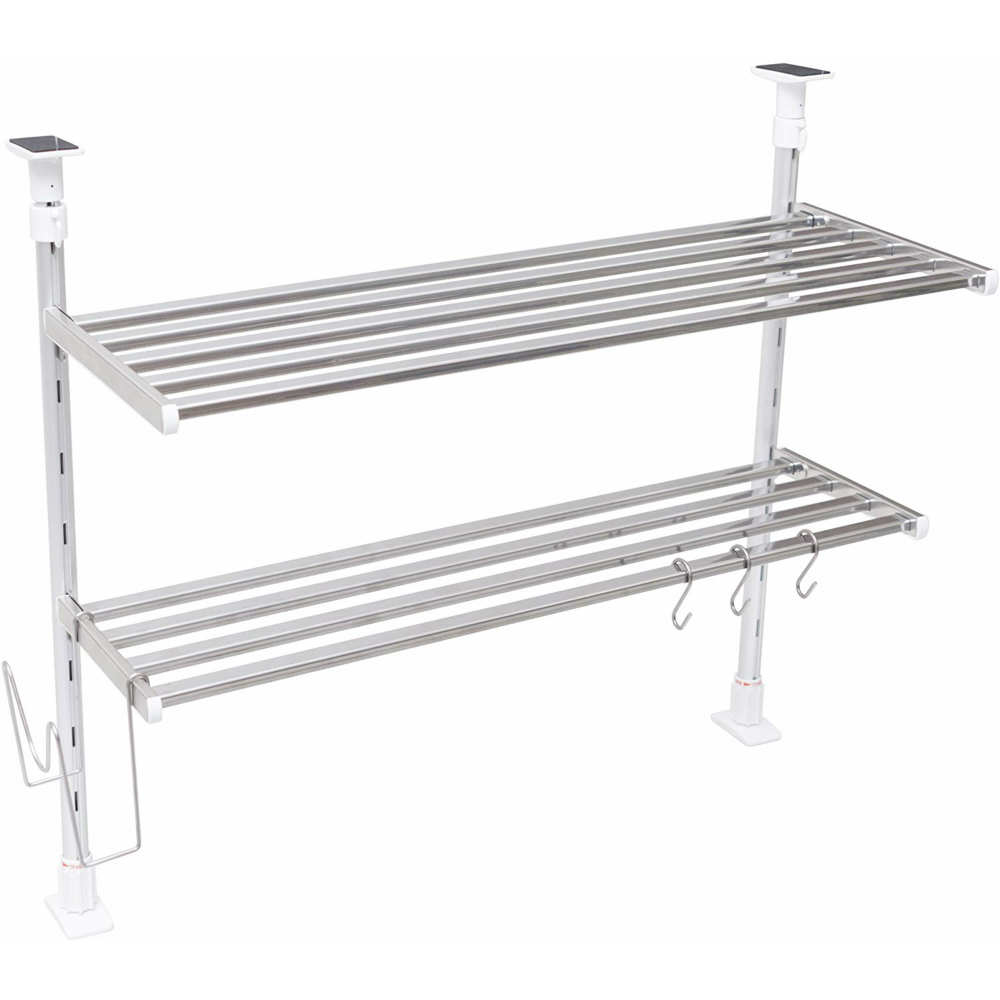 送料無料キッチンつっぱり棚2段 60cm お買得セット TP2-60MF|取付け簡単 シンク収納 水切りラック 高さ調節可能 突っ張り棚 シンク 棚 キッチン収...