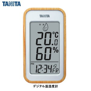 タニタ デジタル温湿度計 TT-572 ナチュラル 目覚ましアラーム付き マグネット・置き式・壁掛け・3WAYタイプ | 温湿度計 温度計 湿度計 デジタル 温湿度計 風邪 インフルエンザ 対策 TANITA 熱中症 熱中症対策