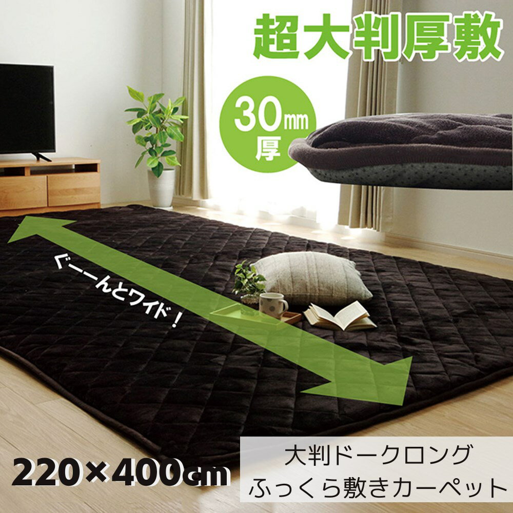 ▼すぐ使えるクーポンをGET！▼ 【サイズ】 約220×400cm 【材質】 素材: 表地=ポリエステル 100％【フランネル】裏地=ポリエステル 100％【不織布滑り止め】中材=ポリエステル100％（巻き綿＋固綿20mm） 【特徴】 こたつ布団でごろんと横になりゆっくり過ごしたい方にお勧めのこたつ布団敷きです。こたつ布団に入ったままごろんと横になっても体がはみ出にくい大きさにしました。中綿には固綿を20mm使用し,ふっくらとしたボリュームを,表地には滑らかなタッチ感のフランネルを使用することでゆったりこたつライフをお楽しみいただけます。 【洗濯】 洗えません。 【原産国】 中国 他の選択肢も見てみる -kinds- ラグ --&nbsp;&nbsp;関連するカテゴリ&nbsp;&nbsp;-- マット・ラグ・カーペット --&nbsp;&nbsp;関連するカテゴリ&nbsp;&nbsp;--こたつ関連商品 -生活にあったこたつがきっと見つかる- 【メーカー直送品】カーペット ラグ 敷布団 長方形 … 【メーカー直送品】カーペット ラグ 敷布団 長方形 … 【メーカー直送品】カーペット ラグ 敷布団 長方形 … 【メーカー直送品】ラグ 厚手 超大判 30mm厚敷布団 … 【メーカー直送品】ラグ 厚手 超大判 30mm厚敷布団 …