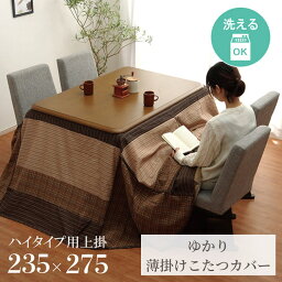 【メーカー直送品】こたつ布団 長方形 ハイタイプ 上掛け 洗える 上掛け 約235×275cm | こたつ カバー コタツ 炬燵 掛けカバー シンプル モダン カジュアル 丸洗い 洗濯可能 衛生的 汚れ防止 子供 赤ちゃん リビング ダイニング 和室 洋室 省エネ エコ ゆかり イケヒコ