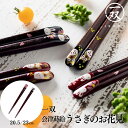【送料無料】箸 塗り箸 一双 会津蒔絵 うさぎのお花見 23cm 20.5cm | 塗箸 会津 蒔絵 会津箸 高級塗り箸 一双塗り箸 ISSOU お箸 おはし 兎 桜 ギフト箸 プレゼント箸 塗り箸 塗り箸 職人 お祝い 誕生日 結婚 記念日 贈り物 記念品 お礼 プレゼント 実用的 日本製 国産 大人