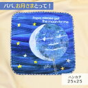 パパ お月さまとって ハンカチ | プチタオル ミニタオル ハンカチ コットン 綿100% 25x25 パパお月さまとって エリック・カール 月 宇宙 空 星 ...