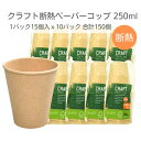 クラフト断熱ペーパーコップ 250ml 10個入x10パック 100個 | 使い捨て 紙コップ 環境 環境容器 断熱 茶色 クラフト ナチュラル アイス コーヒー 紅茶 お茶 スープ ドリンク ホット 行楽 ペーパーカップ 行楽 レジャー おしゃれ 消耗品