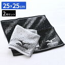 【送料無料】 ミズノ ハンカチ モノトーン 25×25cm 2枚セット | mizuno タオル セット ミニタオル プチタオル ハンカチタオル スポーツ 運動 部活 通勤 タオル ブランド おしゃれ アウトドア ジム 汗拭き 男の子 女の子 子供 刺繍 柄