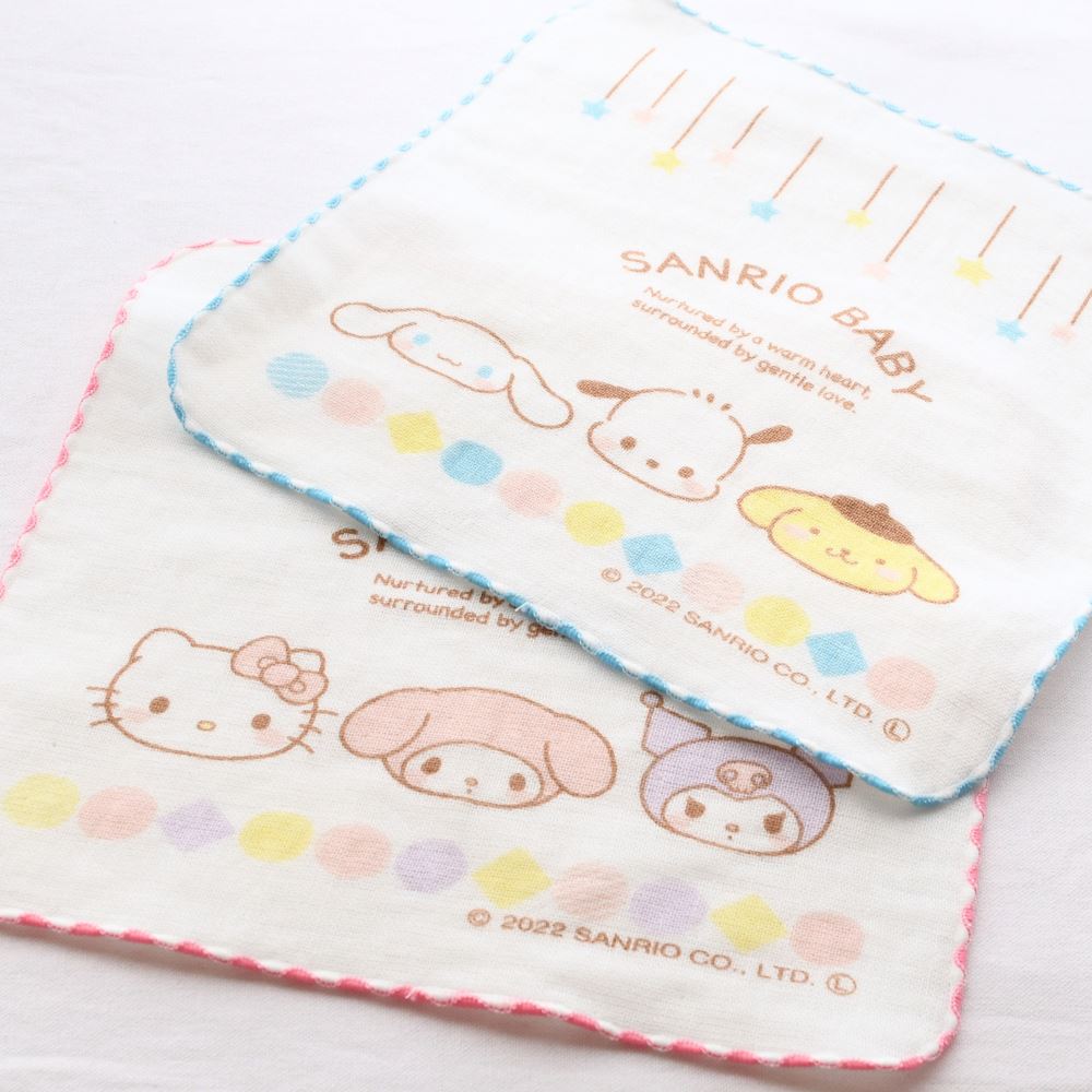 サンリオ ベビー ガーゼタオルハンカチ | キティ マイメロ クロミ ポチャッコ シナモン ポムポムプリン ハンカチ タオル ガーゼ ふわふわ 出産祝い 誕生日 かわいい おしゃれ 女の子 男の子 子供 キッズ ベビー プレゼント 孫 お祝い 赤ちゃん 乳児 0歳 1歳