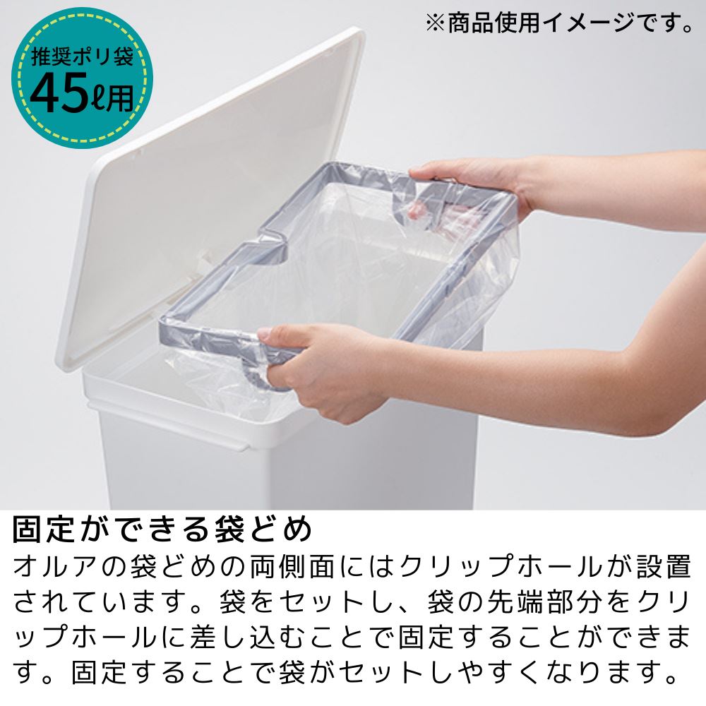 ペダル式ゴミ箱 オルア 横型分別 33L | 分別 ごみ箱 ダストボックス ペダルペール 横開き ヨコ型 横型 スリム ふた付き 日本製 おしゃれ キッチン LBD-12