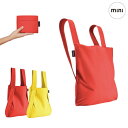 Notabag ノットアバック バックパック ミニバック レッド/イエロー | マイワリット トートバック エコバック リュック バックパック 折り畳み コンパクト おしゃれ かわいい シンプル 買い物バック サブバック ママバック ポータブルバック