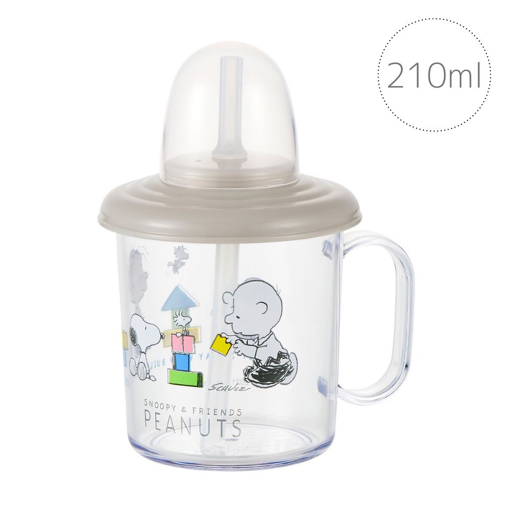 スヌーピー　手付ストローカップ 210ml | ベビーグッズ ベビー用品 子供用 赤ちゃん用コップ こぼれにくい 日本製 男の子 女の子 赤ちゃん