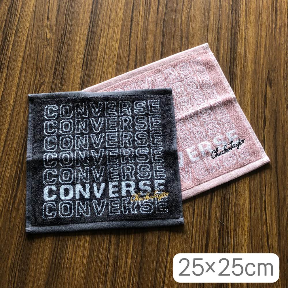 【これがコンバース!?】Converse ハンカチタオル 25×25cm | コンバース ブランド おしゃれ かわいい 男の子 女の子 子供 刺繍 ハンカチタオル ハンドタオル コンパクト 運動 キャンプ 汗拭き パイル 吸水 速乾 汗ふきタオル フェス アウトドア 持ち歩き 携帯 かばん