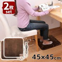 送料無料 2枚セット ホットクッション 約45×45cm | チェア パッド 椅子 ホット マット 電気足温器 足温器 正方形 パーソナル暖房器 足元暖房 クッ...