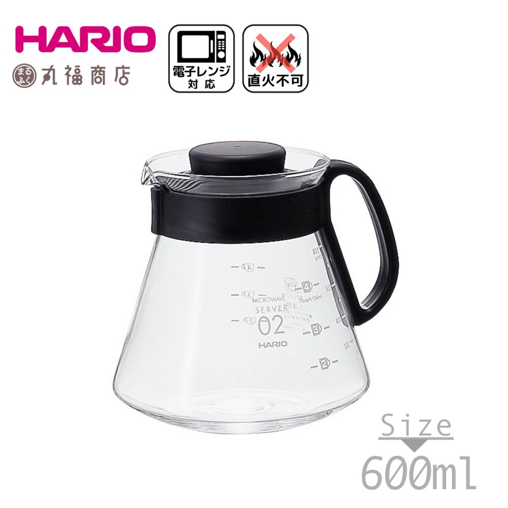 HARIO V60レンジサーバー 600 実用容量600ml [XVD-60B] | 直火不可 5杯 ...
