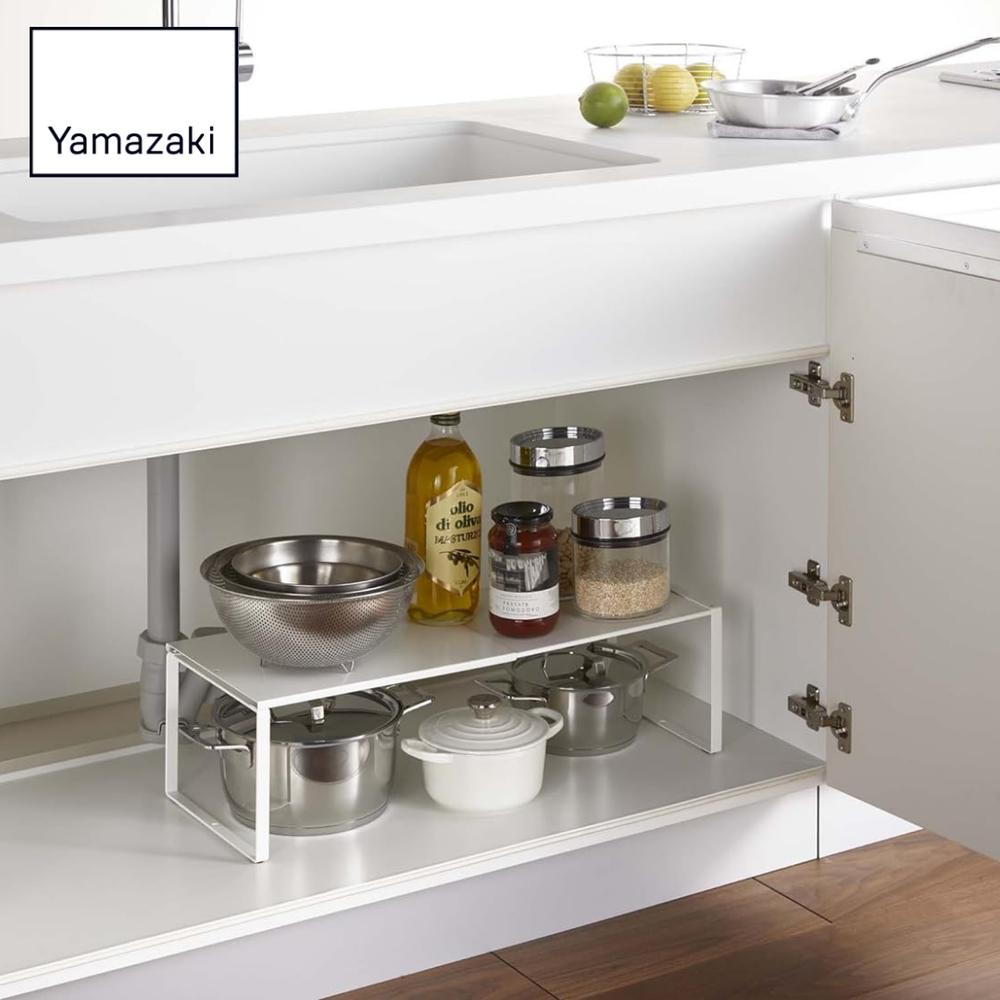 【 レビュー特典あり 】 Yamazaki セットでお得 伸縮収納棚 プレート | 山崎実業 プレート 伸縮収納棚 ホワイト 3829 収納ラック キッチン収納...