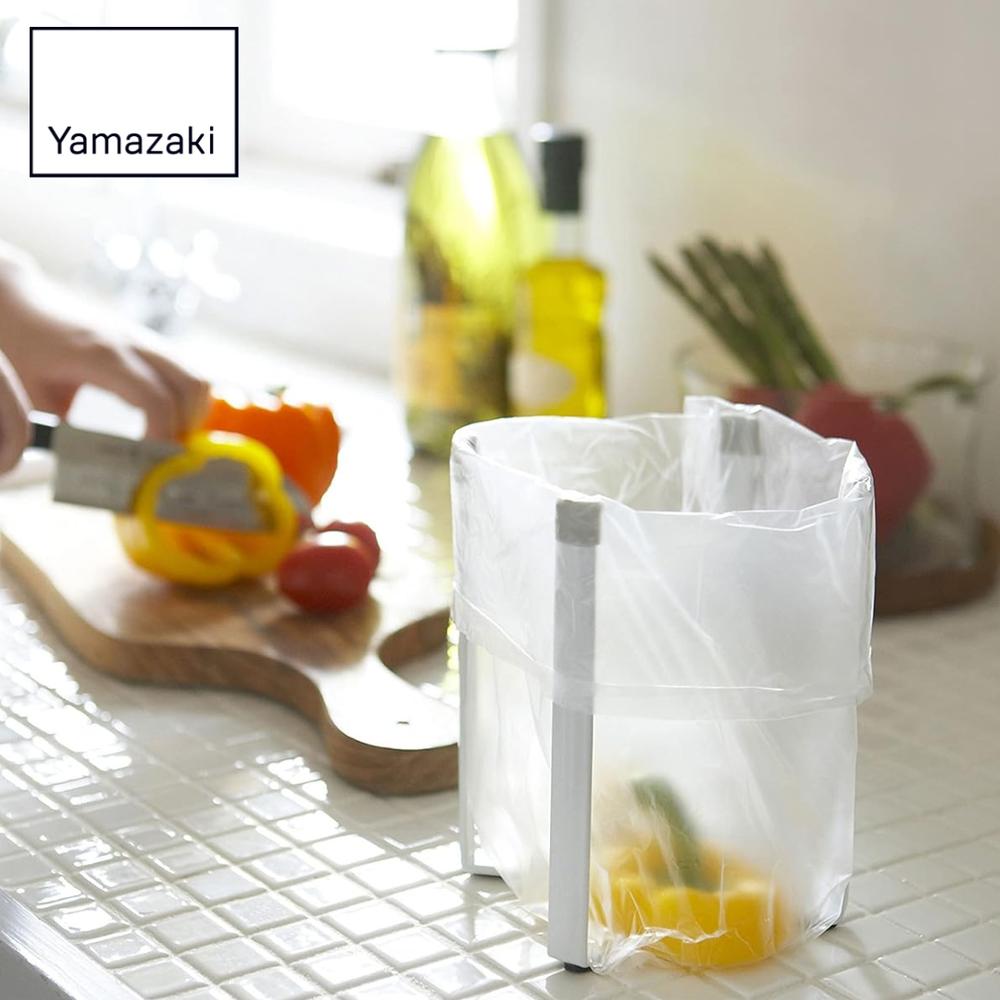【 レビュー特典あり 】 Yamazaki ポリ袋ホルダー プレート | ゴミ箱 ごみ箱 ダストボックス 分別 スリム おしゃれ かわいい キッチン レジ袋 生...