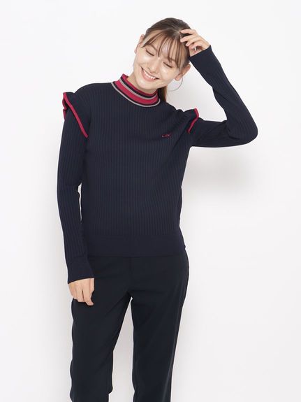 sanideiz TOKYO(サニデイズ トウキョウ)アクティブニットシリーズフリルリブハイネック LADIES