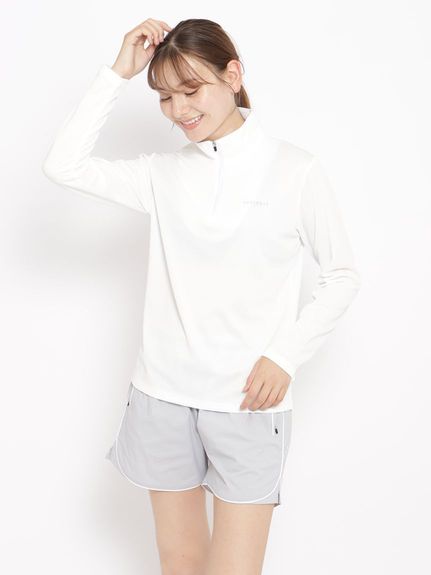 sanideiz TOKYO(サニデイズ トウキョウ)ハニカムドライスムース ハーフジップ長袖TシャツLADIES