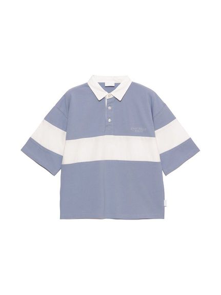 サニデイズ　トウキョウ sanideiz TOKYO enjoy it RUGBY USAコットン バイカラーラガーシャツ JUNIOR ..