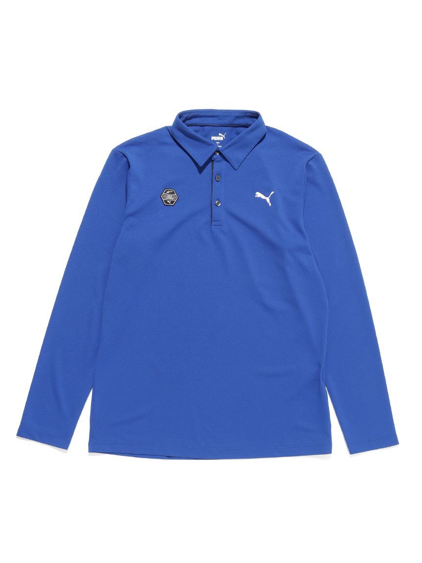 PUMA(プーマ)ゴルフ　ストレッチカノコベーシックワッペンツキLSポロシャッツ