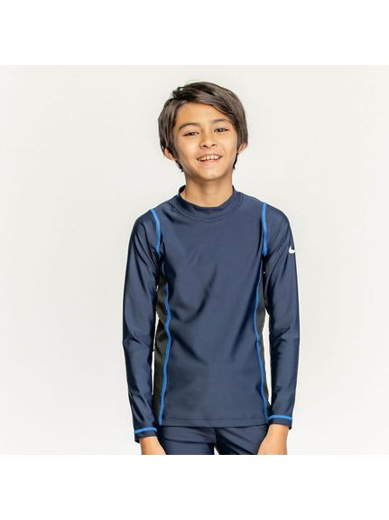 ナイキ NIKE ナイキ SS24 BOYS ロングスリーブ UV ハイドロガード スイミング ジュニアラッシュガード スイム 水着 ジュニア