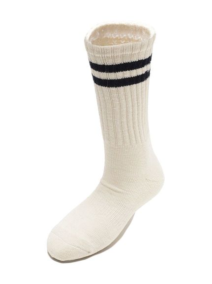 sanideiz TOKYO(サニデイズ　トウキョウ)2足組パイル編 スラブ糸 ラインソックス:ミドル