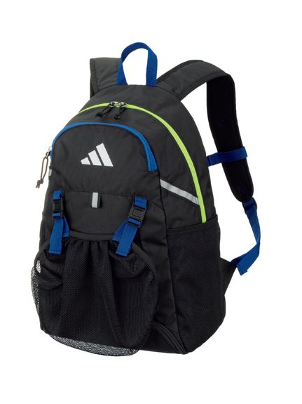 adidas(アディダス)ボールヨウデイパック 24L ブラック×ブルー×ライム　(ソトヅケネットタ