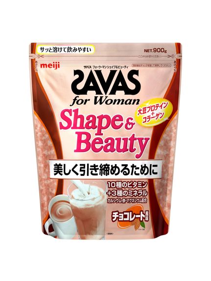 ザバス SAVAS ザバスシェイプ＆ビューティ チョコレート風味900G ビューティー フィットネス ダイエット レディースのサムネイル