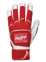 ローリングス Rawlings 両手用 パッチロゴ バッティンググラブ - スカーレット 野球 バッティンググローブ 手袋 両手 ユニセックス(4)
