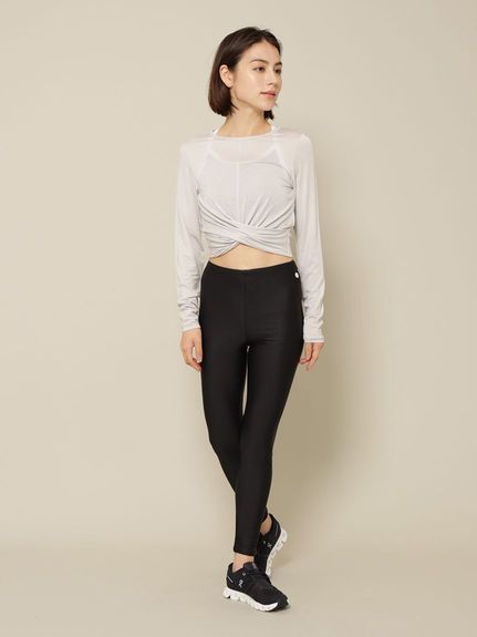 カティオン スポーツ アンド ウェルネス KATION SPORTS & WELLNESS スムースジャージクロップドツィストドレープTシャツ LADIES ヨガ トップス レディース