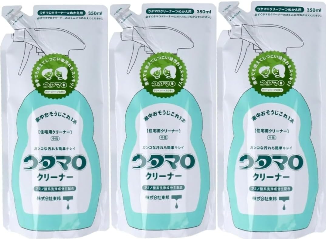 Rakuten - ウタマロ クリーナー 3個 セット 350ml 詰め替え マルチクリーナー 壁 窓 換気扇 鏡 コンロ 玄関 ベランダ 泡 大掃除 低刺激 ウイルス対策 買い回り お買い物マラソン ポイント消化 ギフト 粗品 引越し 挨拶