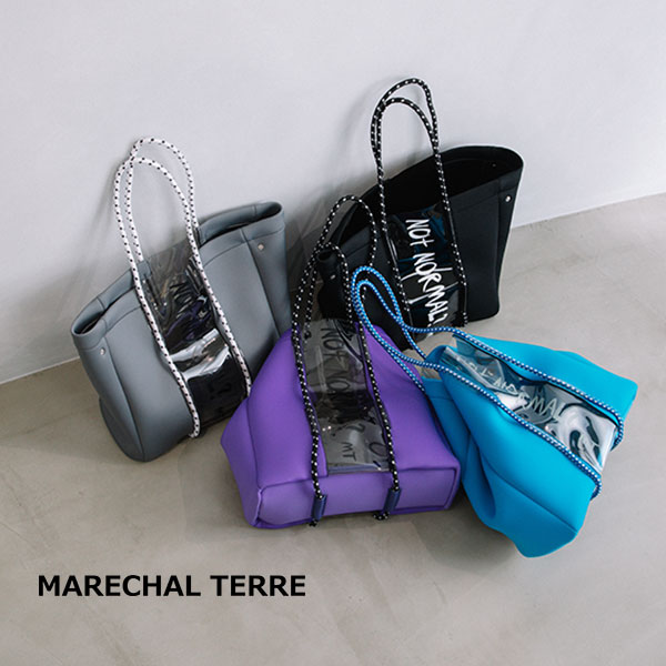 ○【MARECHAL TERRE マルシャルテル】ロゴショルダートートバック ■送料無料■ トートバッグ PVC 2way A4サイズ収納 トレンド レジャー 海 プール キャンプ 2023SS新作 ZMT232BG132