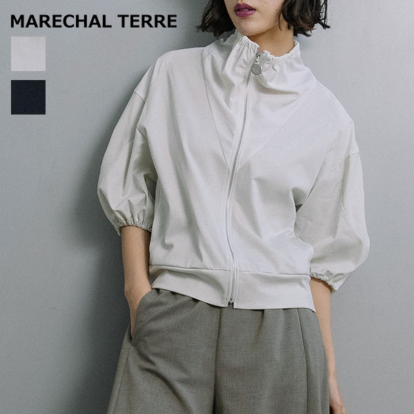 Rakuten - ポイント10倍！【MARECHAL TERRE マルシャルテル】ライトブルゾン ■送料無料■ ジップブルゾン 超軽量アウター デザインアウター ボリュームスリーブ お出かけ 旅行 UVカット 接触冷感 吸水速乾 防シワ 2026 SPRING SUMMER 新作 ZMT263BZ202