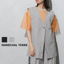 ポイント10倍!【MARECHAL TERRE マルシャルテル】シアードッキングジレ ■送料無料■ ジレ シアーコンビネーションジレ ロング丈 トレンド セット...