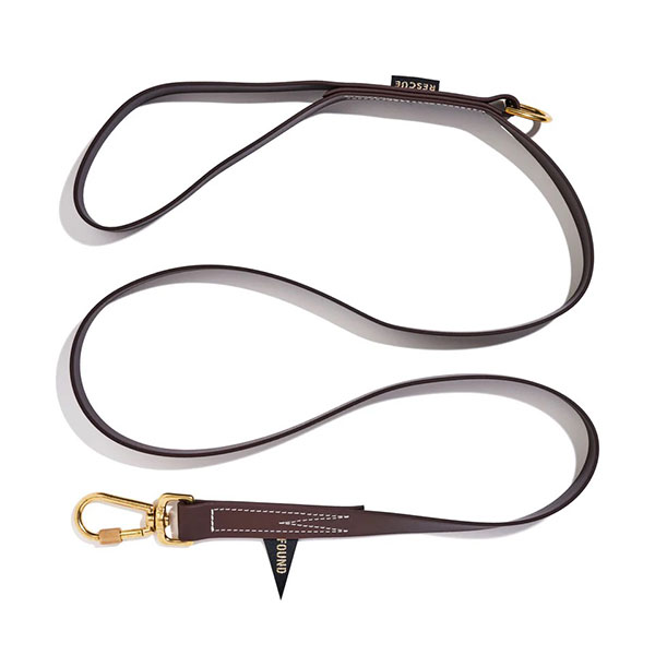Leash - 【FOUND MY ANIMAL ファウンドマイアニマル】WATER RESISTANT STANDARD 5FT LEASH, BROWN レザースタンダードリード ■送料無料■