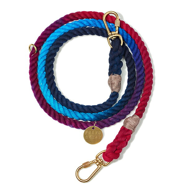 Rakuten - 【FOUND MY ANIMAL ファウンドマイアニマル】DARK MULTI OMBRE COTTON ROPE DOG LEASH, ADJUSTABLE アジャスタブルリード / ダークマルチ　■ネコポス送料無料■
