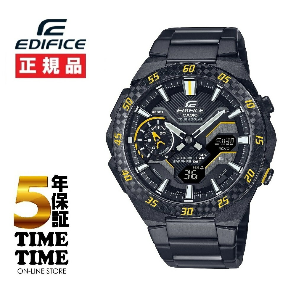 Rakuten - 【27日10時まで最大2,000円OFFクーポン！ポイント最大47倍】CASIO カシオ EDIFICE エディフィス WINDFLOWモデル オールブラック イエロー ECB-2200YRC-1A9JF【安心の5年保証】