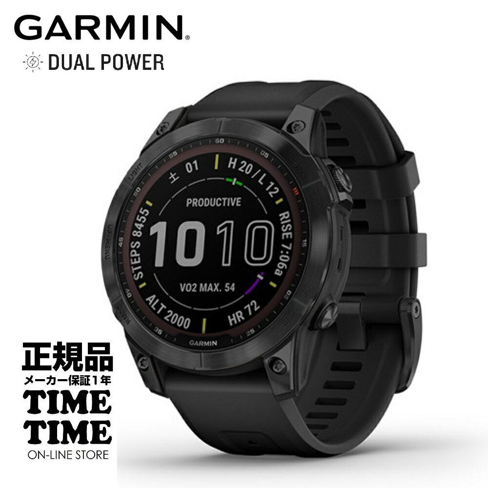 GARMIN ߥ fenix 7 ե˥å7 Sapphire Dual Power Ti Black DLC / Black 010-02540-46 ڰ¿Υ᡼1ǯݾڡ ǥȥå Suicaб